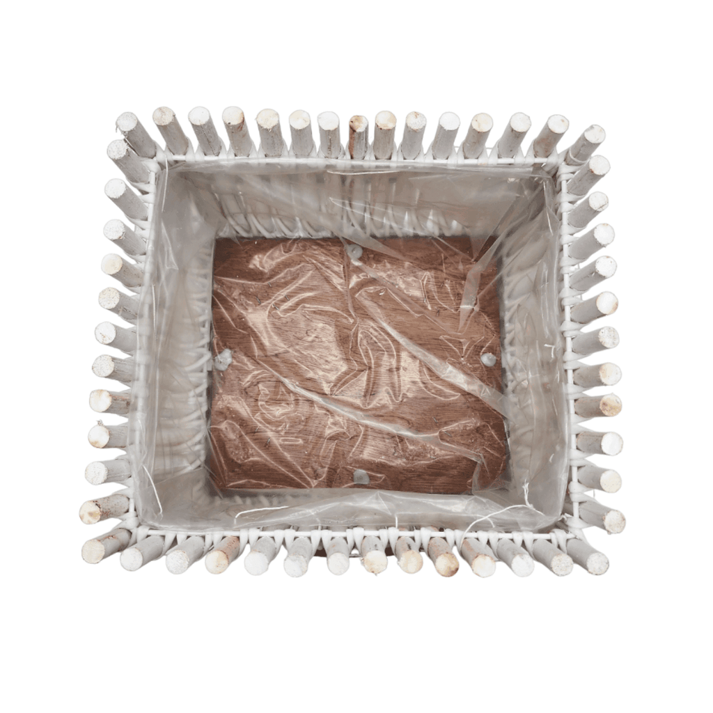 Set 2 Macetero Pedestal Madera Rustico Porta Macetero Blanco - Fliperex