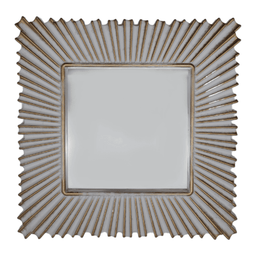 Set 3 Marcos De Espejos Cuadrados Blancos Lineas Doradas - Fliperex