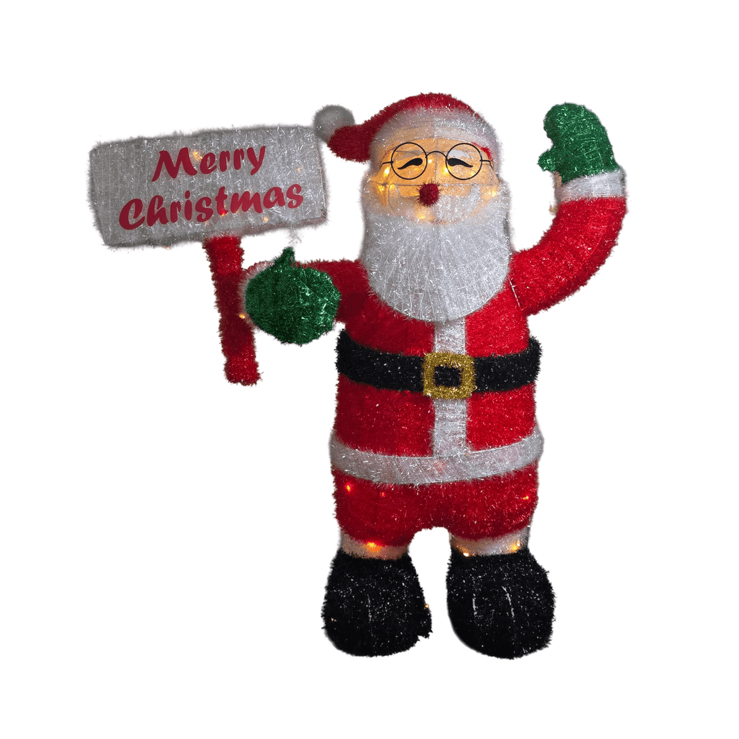 Viejo Pascuero Santa Papa Noel Navidad 95 CM a Pilas Luz Led - Fliperex