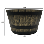 Macetero Plastico Diseño Efecto Barril De Madera Maceta XL - Fliperex