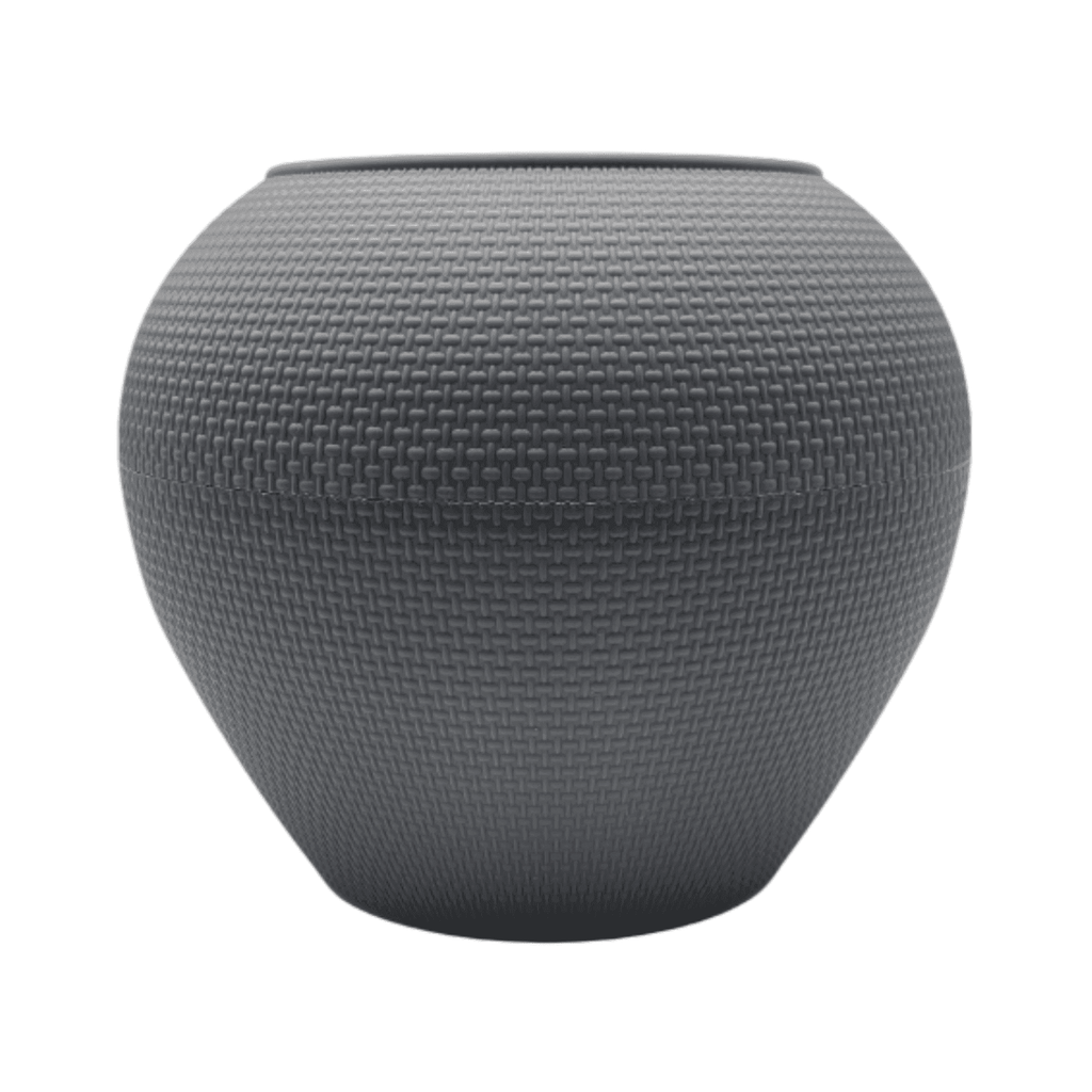 Set 3 Maceteros Plastico Redondo Ovalado Moderno Textura S - Fliperex