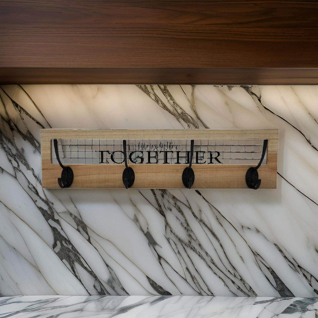 Perchero De Pared Con 4 Perchas Dobles Together - Fliperex