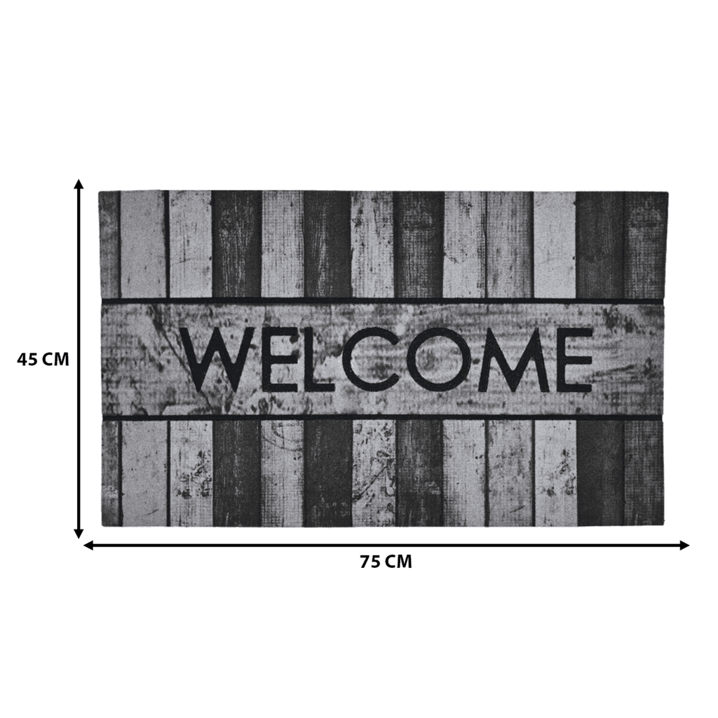 Alfombra Limpiapies Felpudo Alfombra De Entrada Welcome Gris - Fliperex