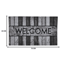 Alfombra Limpiapies Felpudo Alfombra De Entrada Welcome Gris - Fliperex