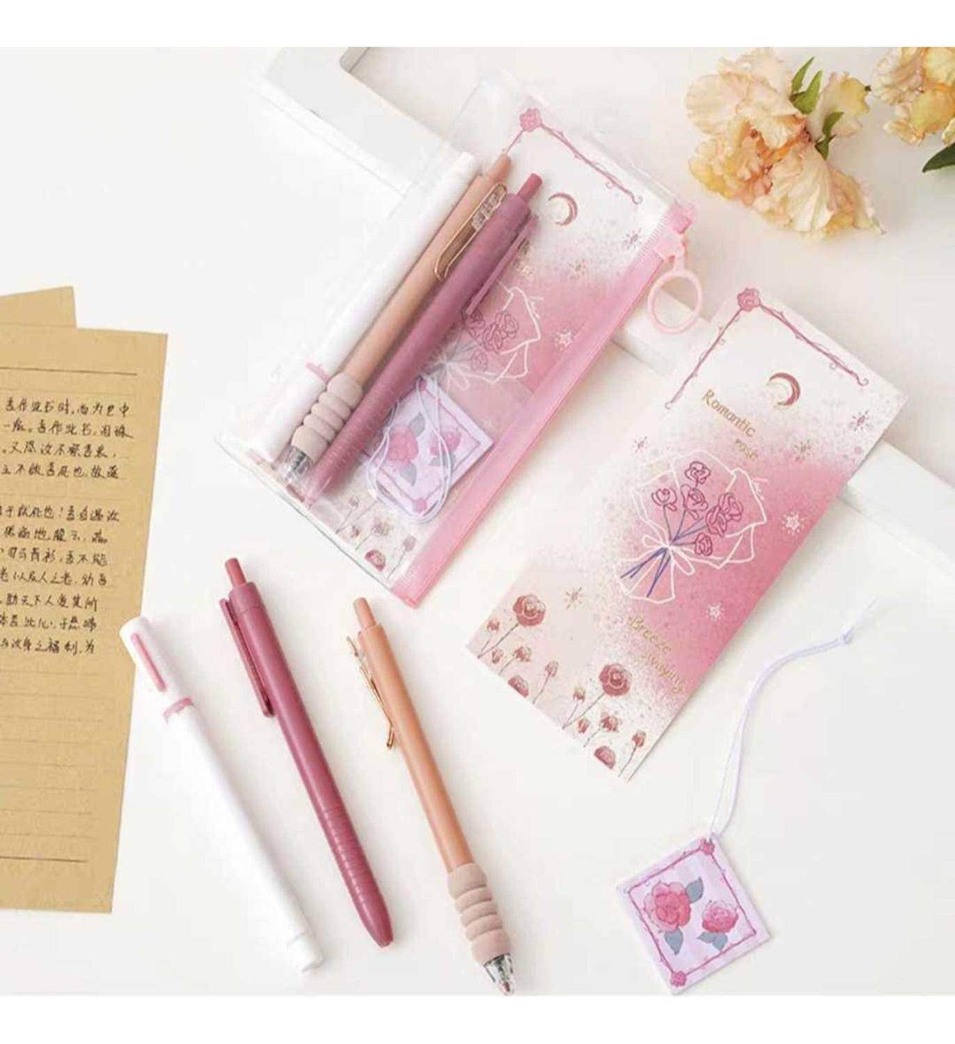 Set 3 Lapices Con Estuche Rosado Mas Accesorio Regalo - Fliperex