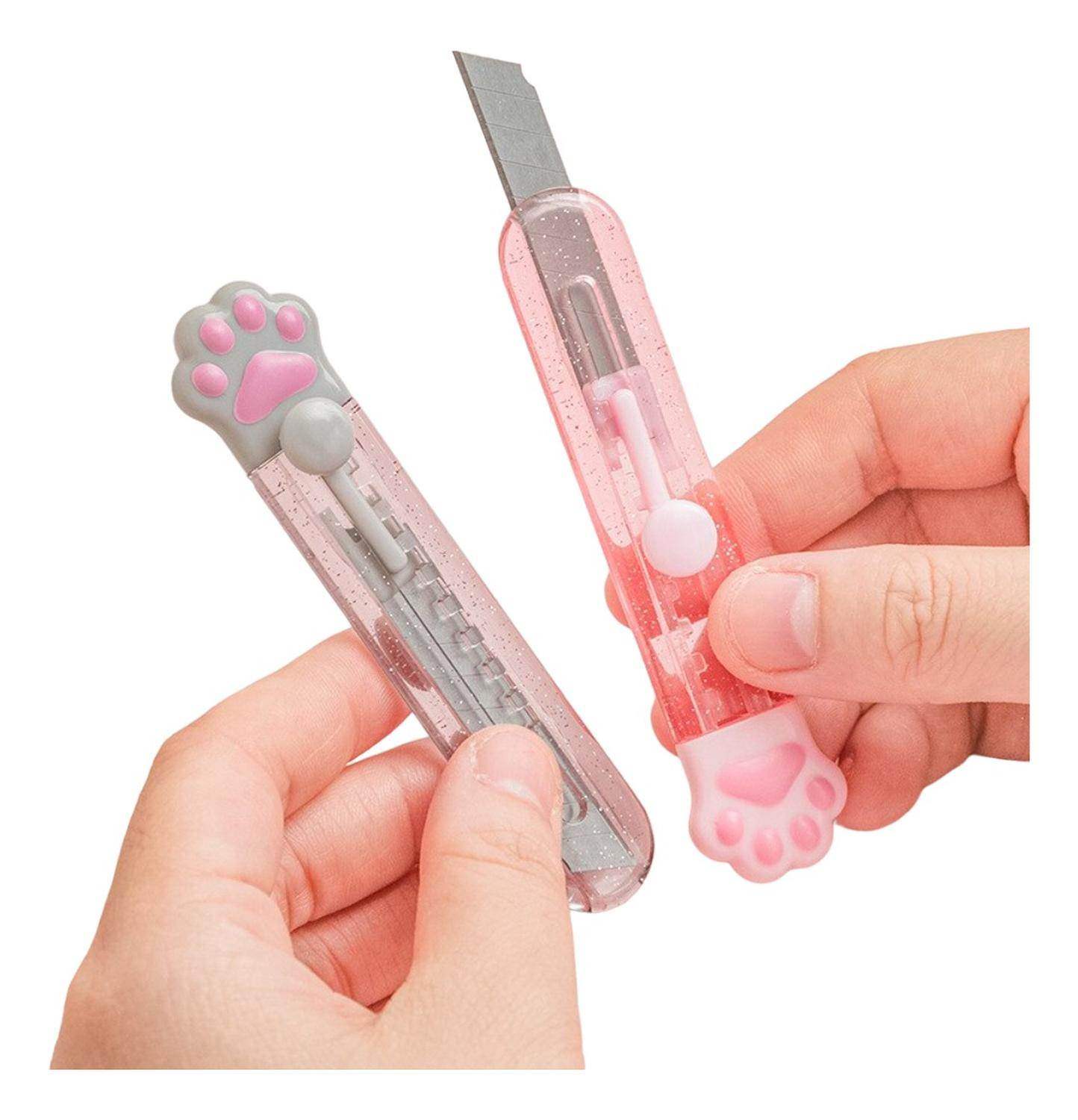 Corta Carton Cutter Gatito Kawaii Cute Patita De Gatito - Fliperex