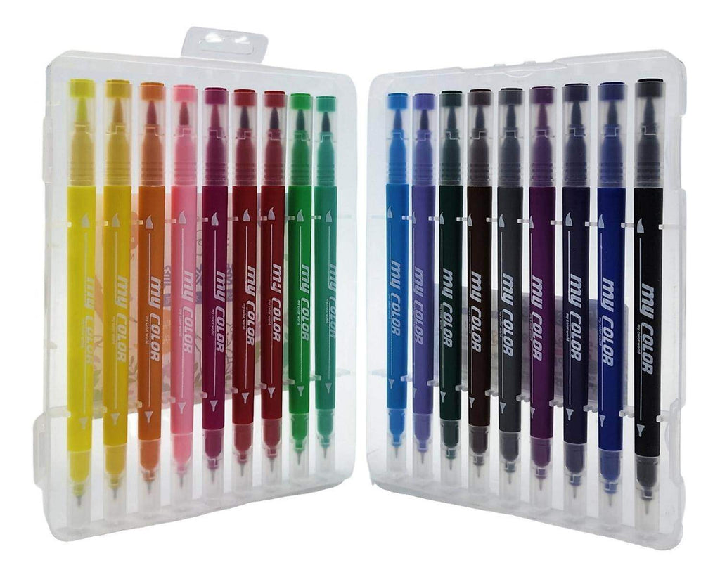 Set Marcadores 18 Lapices Punta Blanda y Punta Fina - Fliperex