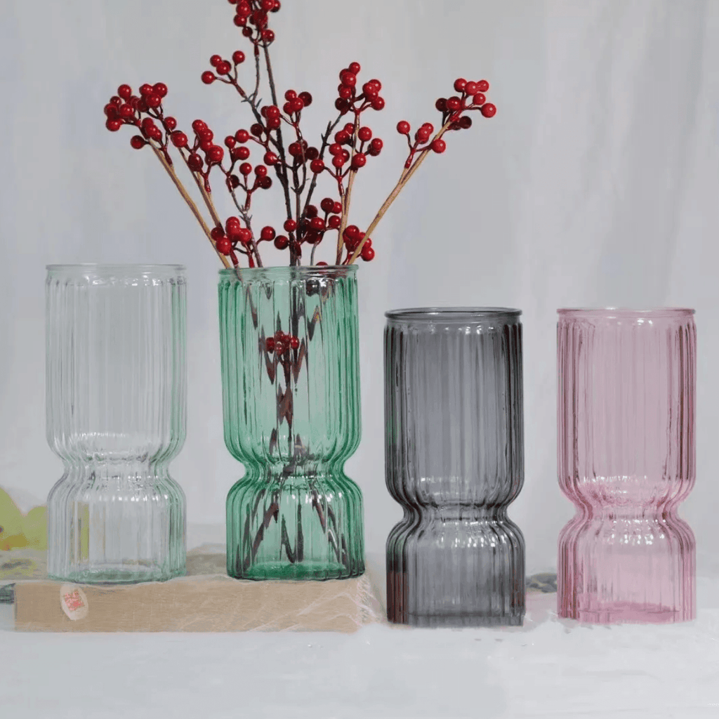 Florero Decorativo De Vidrio Cristal Con Diseño Tonos Grises - Fliperex