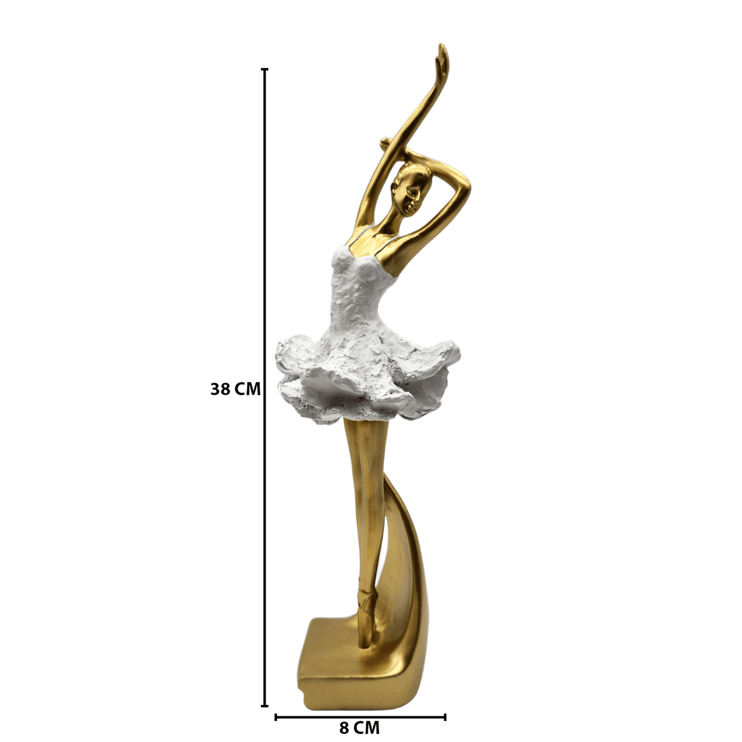 Bailarina Dorada Decorativa Dorada Figura Decorativa Estatua - Fliperex