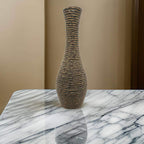 Jarron Florero Decorativo Tejido Rattan Moderno Café 60 CM - Fliperex