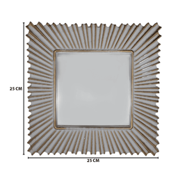 Set 3 Marcos De Espejos Cuadrados Blancos Lineas Doradas - Fliperex