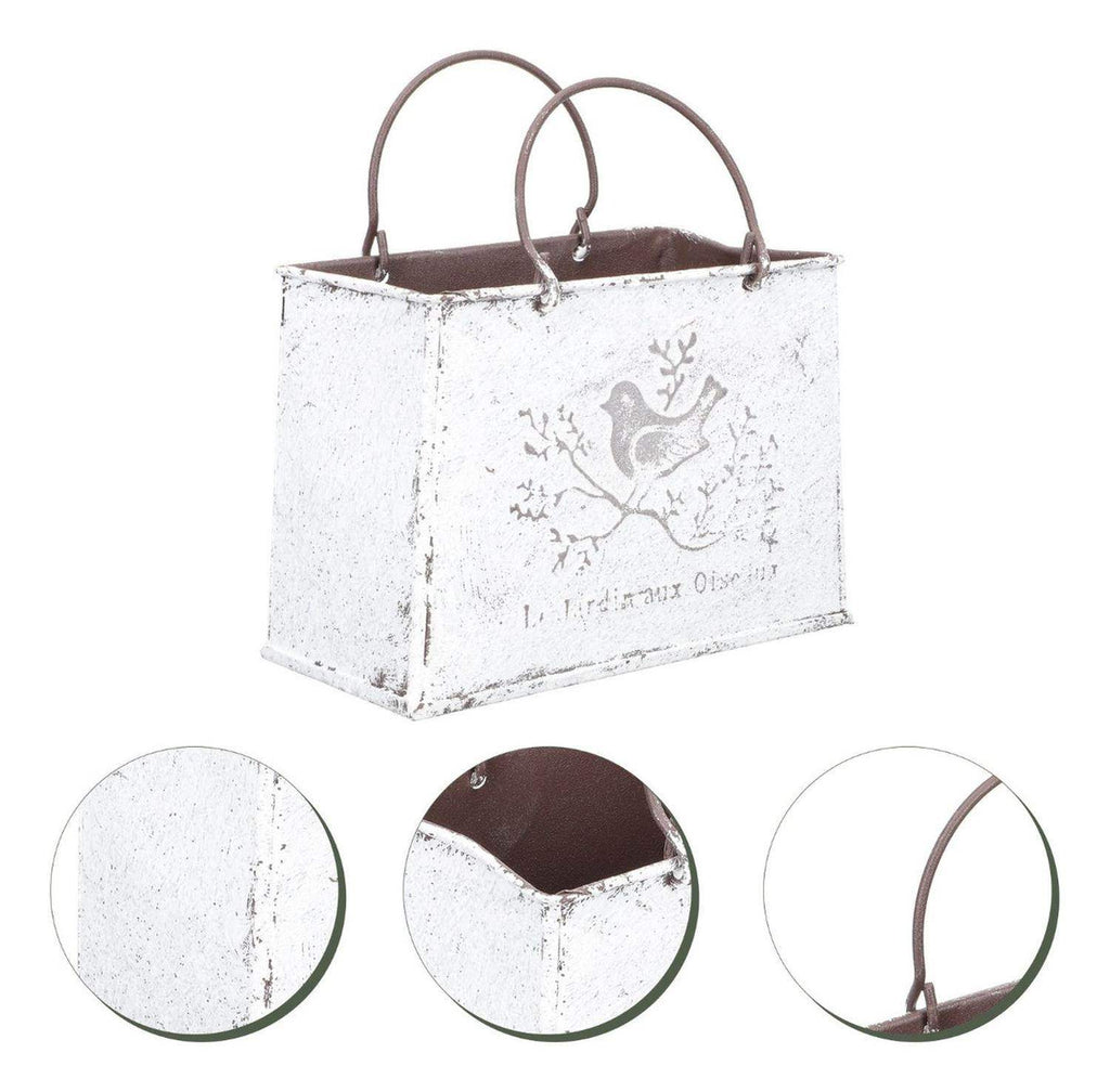 Macetero Florero Maceta Cartera Metálico Frances Le Jardin - Fliperex