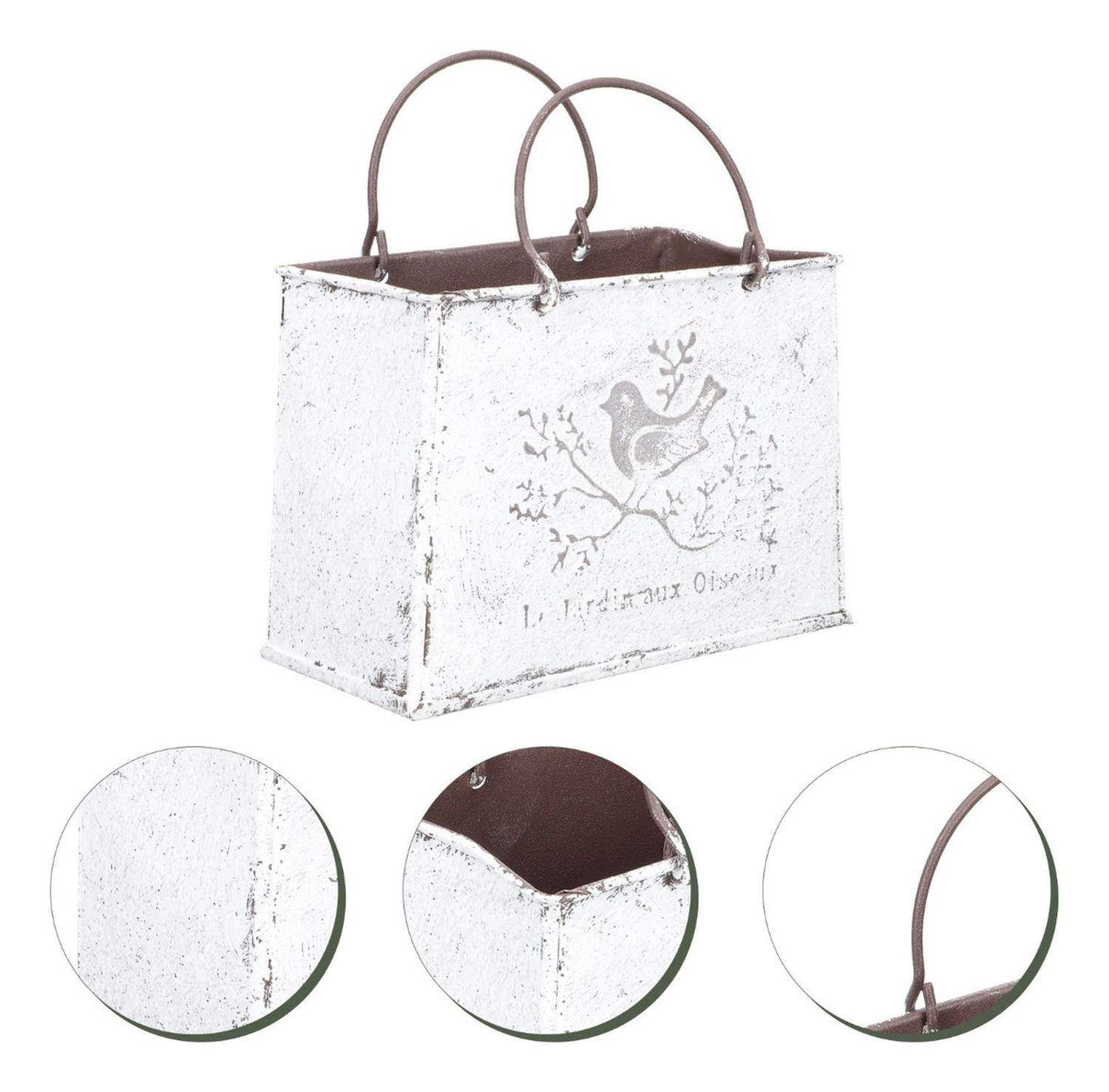 Macetero Florero Maceta Cartera Metálico Frances Le Jardin - Fliperex