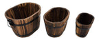 Set 3 Maceteros De Madera Tipo Barril Para Jardín Terraza - Fliperex