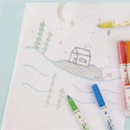 Set 8 Lapices Doble Linea Marcadores Out Line Pen Metalizado - Fliperex