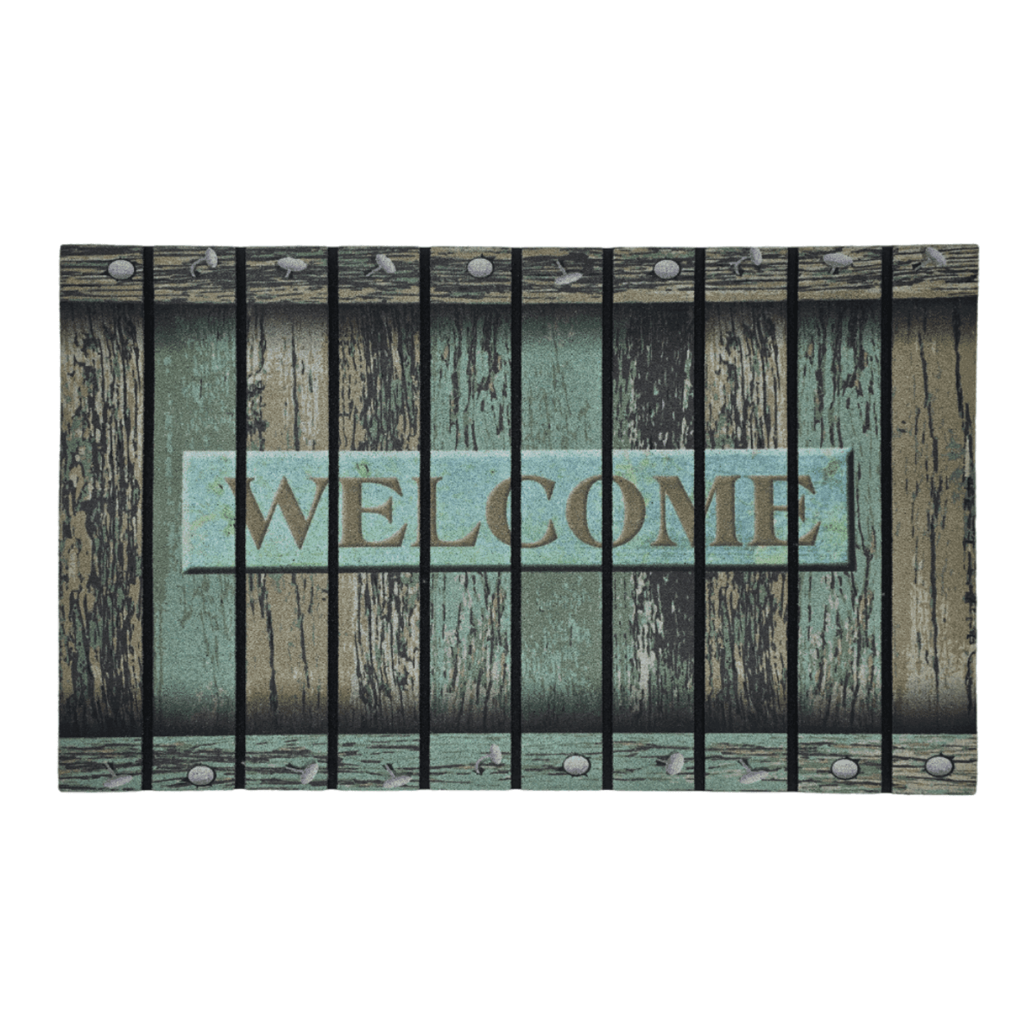 Alfombra Limpiapies Felpudo Alfombra De Entrada Verde Tablas - Fliperex