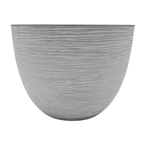 Macetero Maceta Diseño Rayas Envejecido De Plastico Blanco L - Fliperex