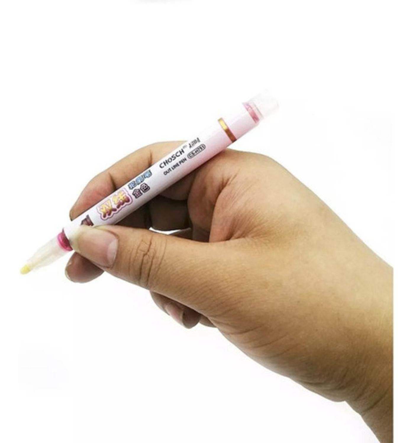 Marcadores Metalicos Outline Pen 6 Colores Profesionales - Fliperex