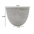 Macetero Maceta Diseño Rayas Envejecido De Plastico Blanco M - Fliperex