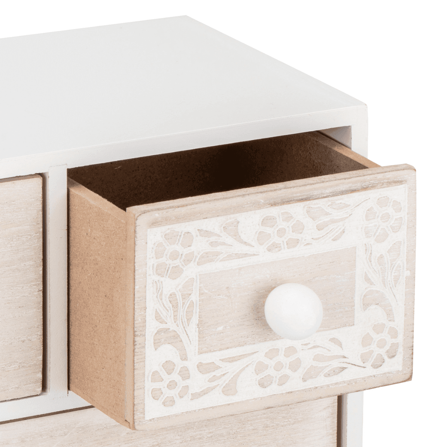 Organizador De Joyas Multiuso Oriental 5 Cajones Blanco - Fliperex