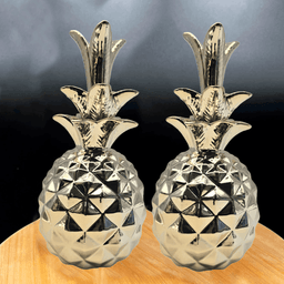 Set 2 Figuras Piñas Decorativas De Ceramica Adorno Decohogar - Fliperex