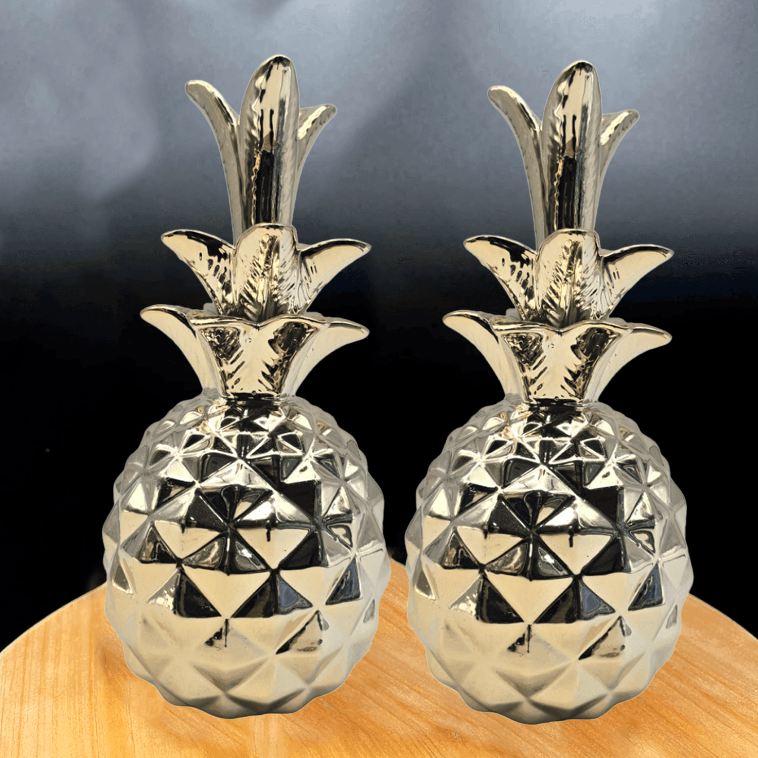 Set 2 Figuras Piñas Decorativas De Ceramica Adorno Decohogar - Fliperex