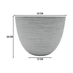 Macetero Maceta Diseño Rayas Envejecido De Plastico Blanco M - Fliperex