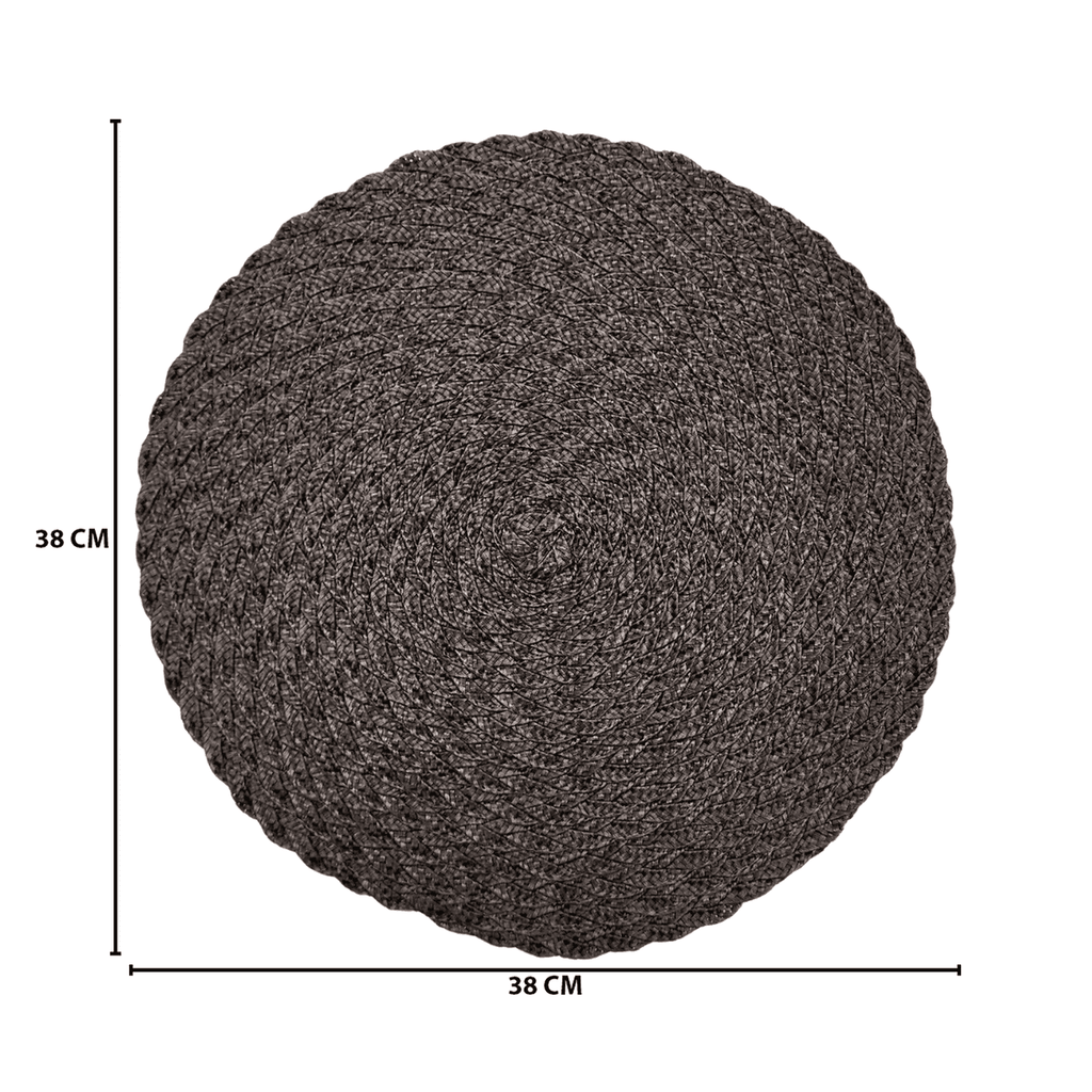 Set 6 Individuales Circulares Trenzados Completo Color Cafe - Fliperex