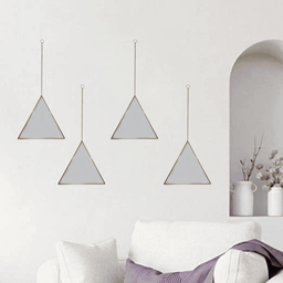 Set 4 Espejos Pared Para Colgar Triangular Marco De Espejo - Fliperex