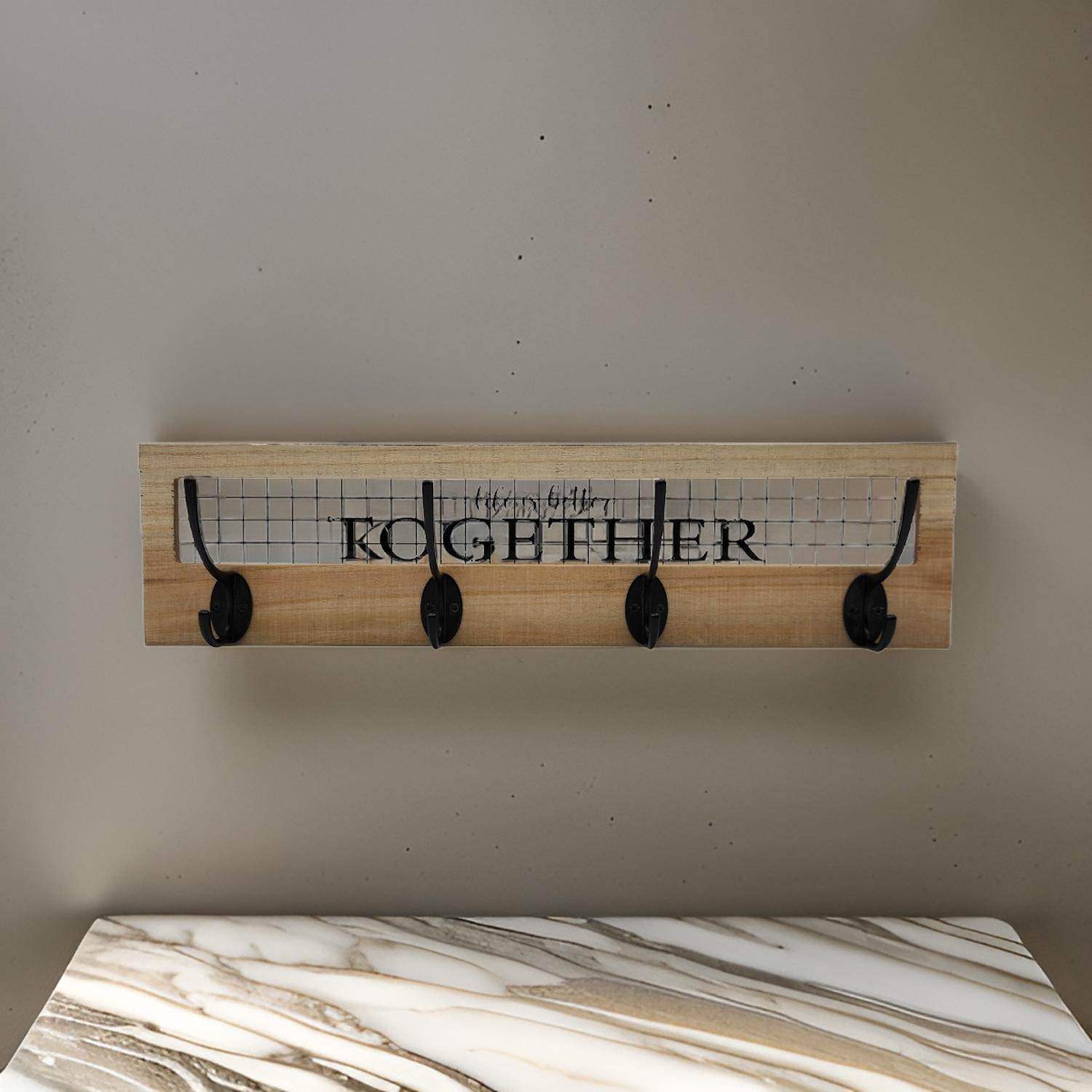 Perchero De Pared Con 4 Perchas Dobles Together - Fliperex