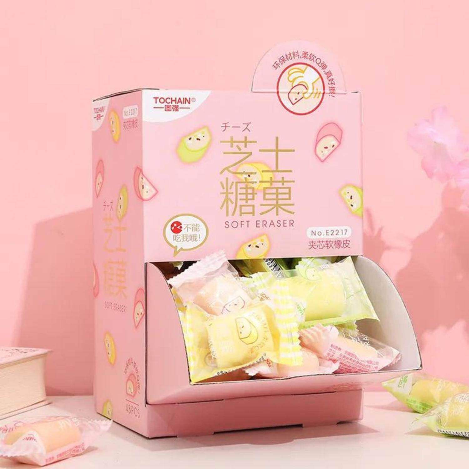 Set 2 Gomas De Borrar Cheese Candy Kawaii Cute - Fliperex