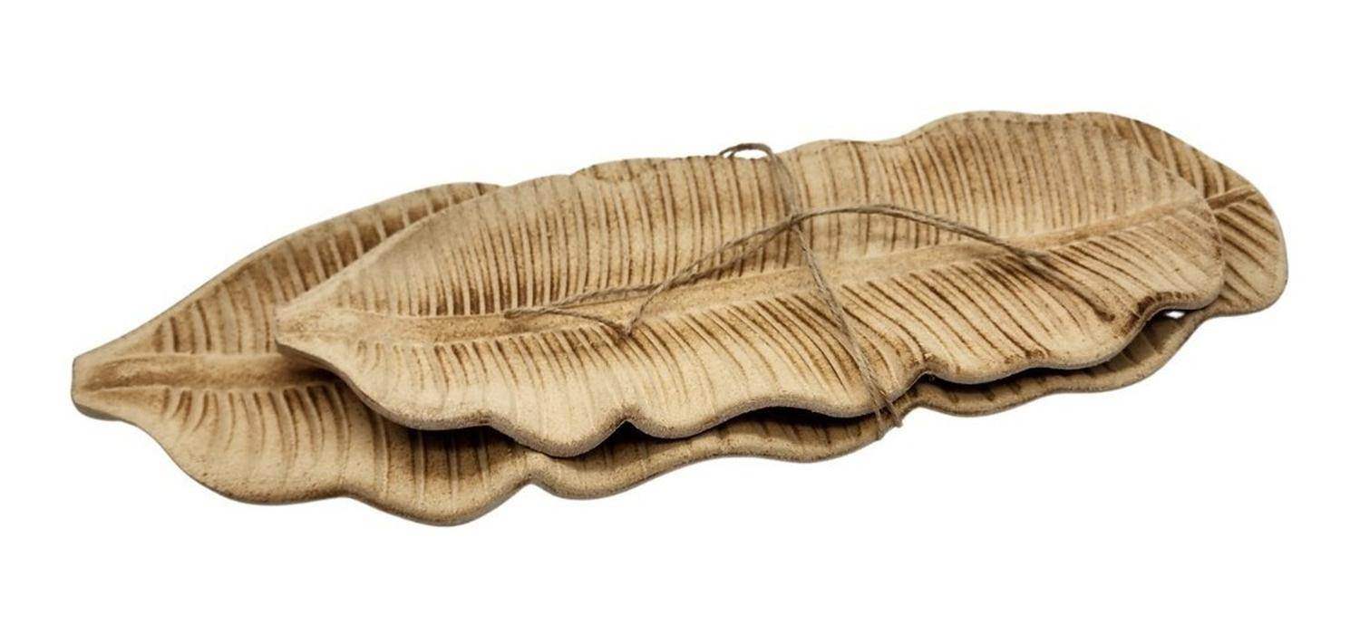 Set 2 Bandeja Plato Decorativo Hoja Estilo Minimalista - Fliperex