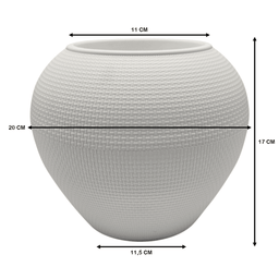 Set 3 Maceteros Plastico Redondo Ovalado Moderno Textura S - Fliperex