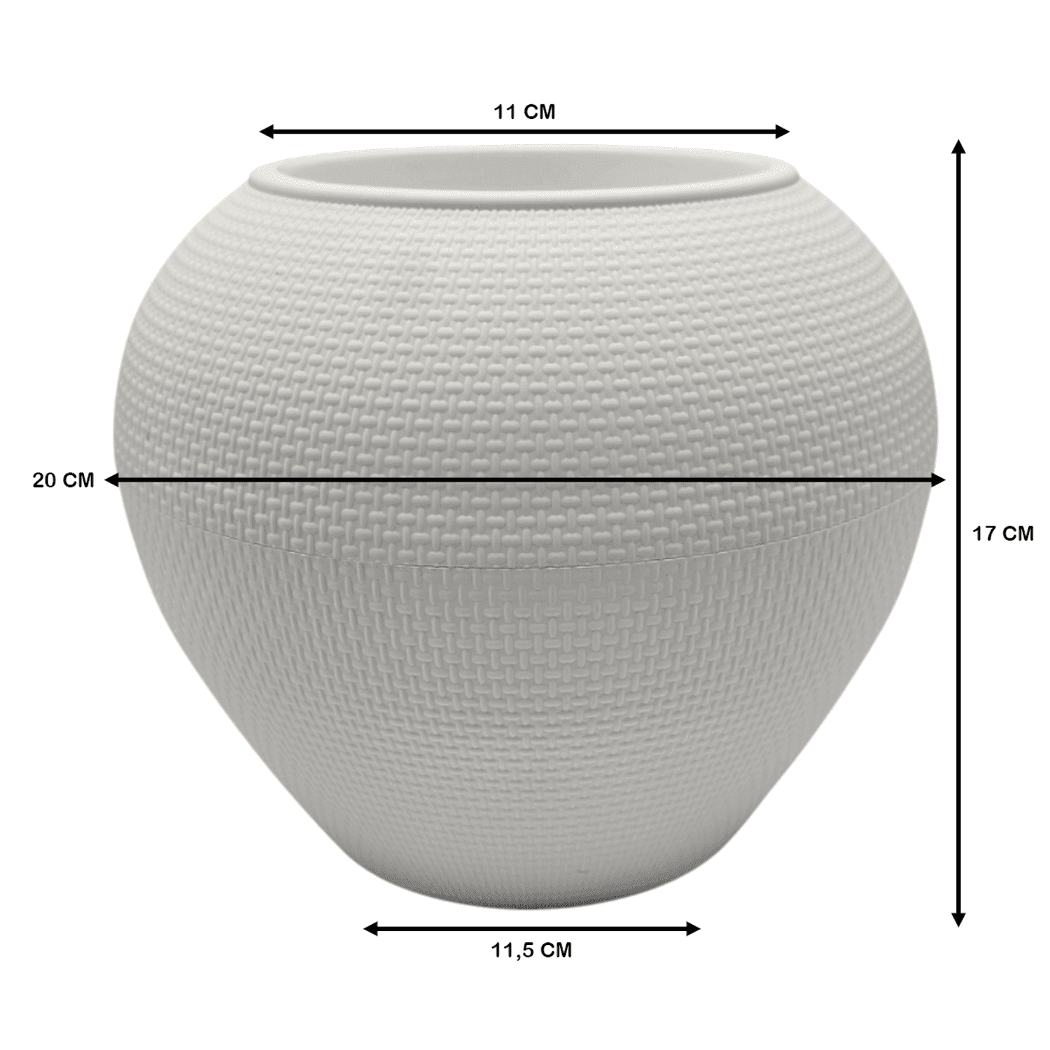 Set 3 Maceteros Plastico Redondo Ovalado Moderno Textura S - Fliperex