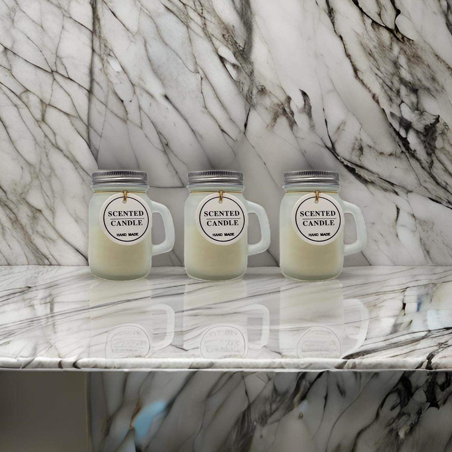 Set 3 Velas Aromatica Elegantes Taza Fragancia Duradera Deco - Fliperex