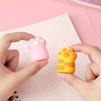 Set 2 Gomas De Borrar Patita De Gato Kawaii Colores - Fliperex