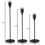 Set 3 Candelabros Porta Velas Negro Decora Centro De Mesa - Fliperex