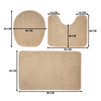 Conjunto De 3 Alfombra De Baño Suaves Absorventes Microfibra - Fliperex