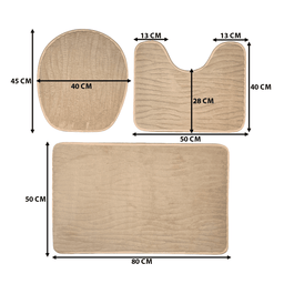Conjunto De 3 Alfombra De Baño Suaves Absorventes Microfibra - Fliperex
