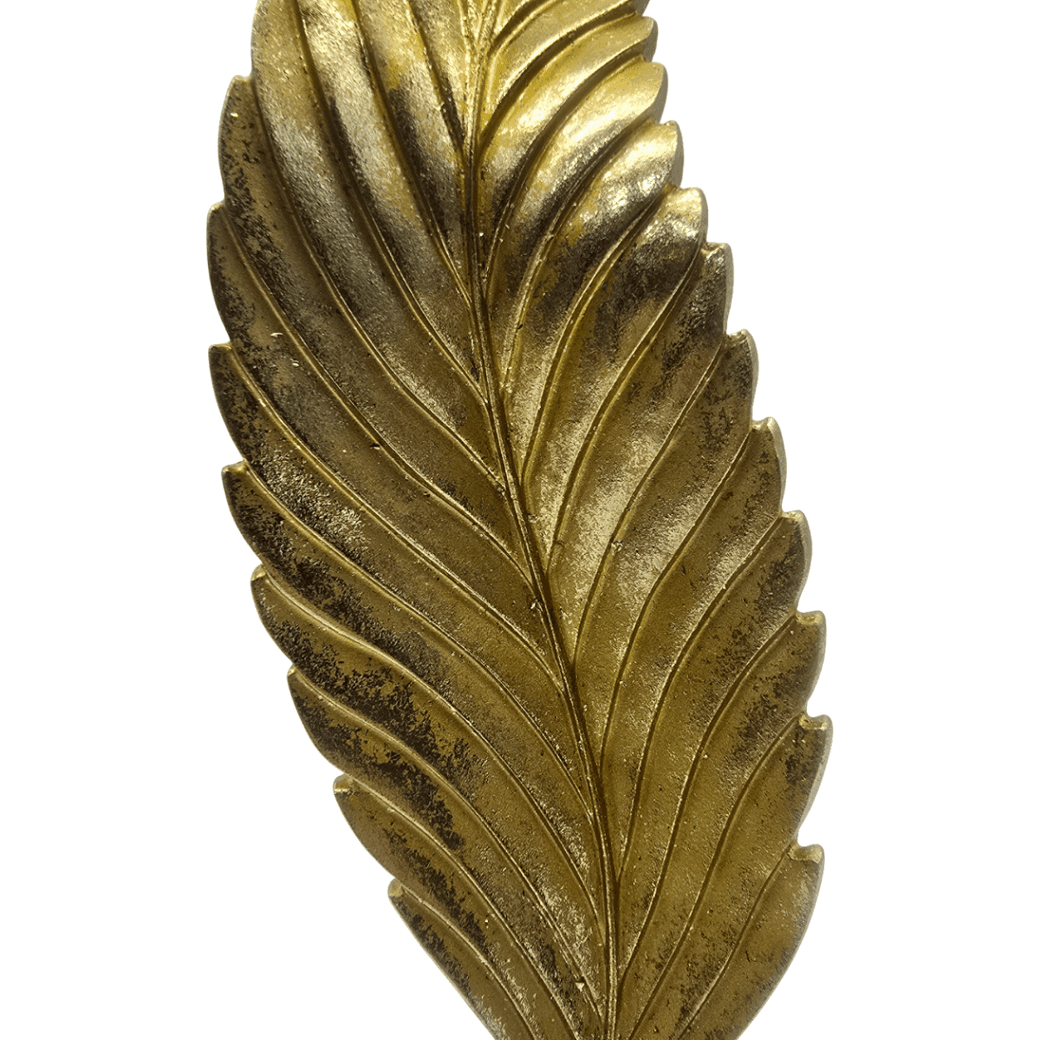 Figura Adorno De Hoja Dorada Decorativa En Resina Moderna S - Fliperex