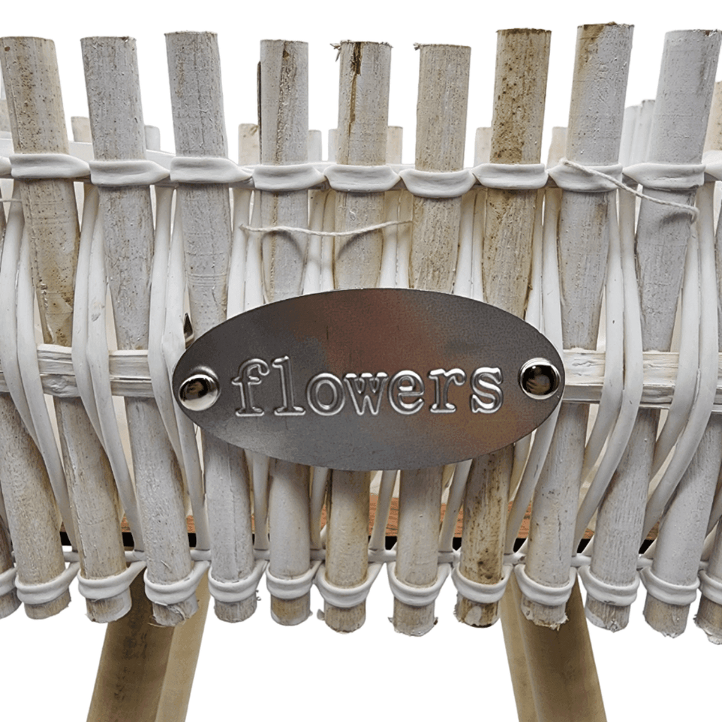 Set 2 Macetero Pedestal Madera Rustico Porta Macetero Blanco - Fliperex