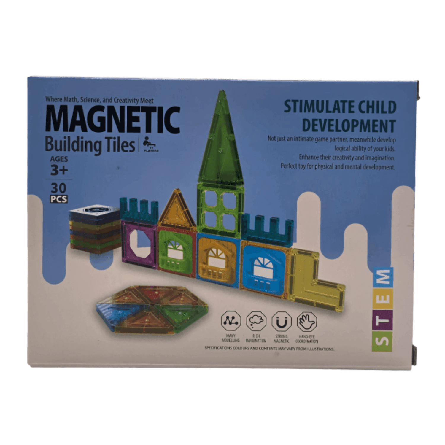 Set De Construccion Magnetico Piezas Magneticas 30 Piezas - Fliperex