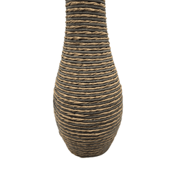 Jarron Florero Decorativo Tejido Rattan Moderno Café 60 CM - Fliperex