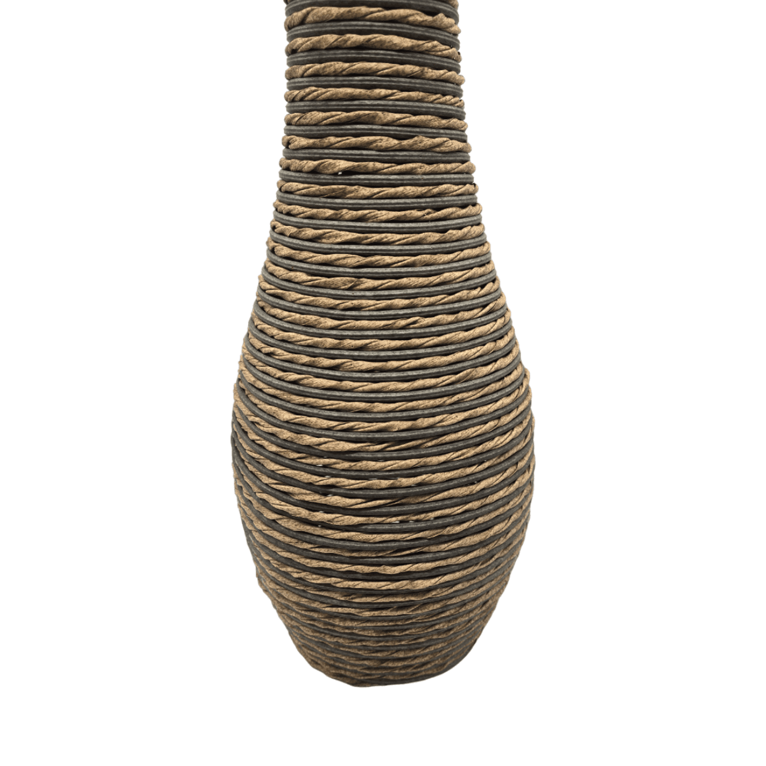 Jarron Florero Decorativo Tejido Rattan Moderno Café 60 CM - Fliperex