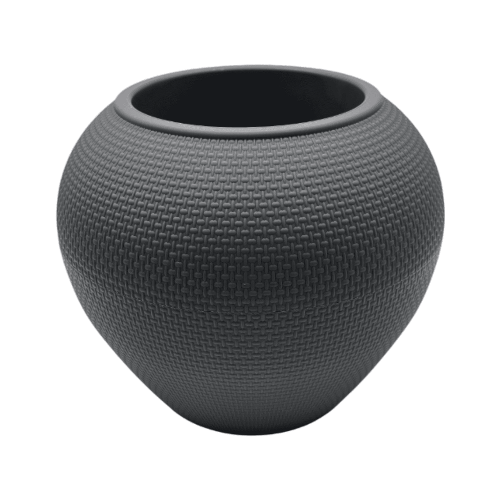 Set 3 Maceteros Plastico Redondo Ovalado Moderno Textura S - Fliperex