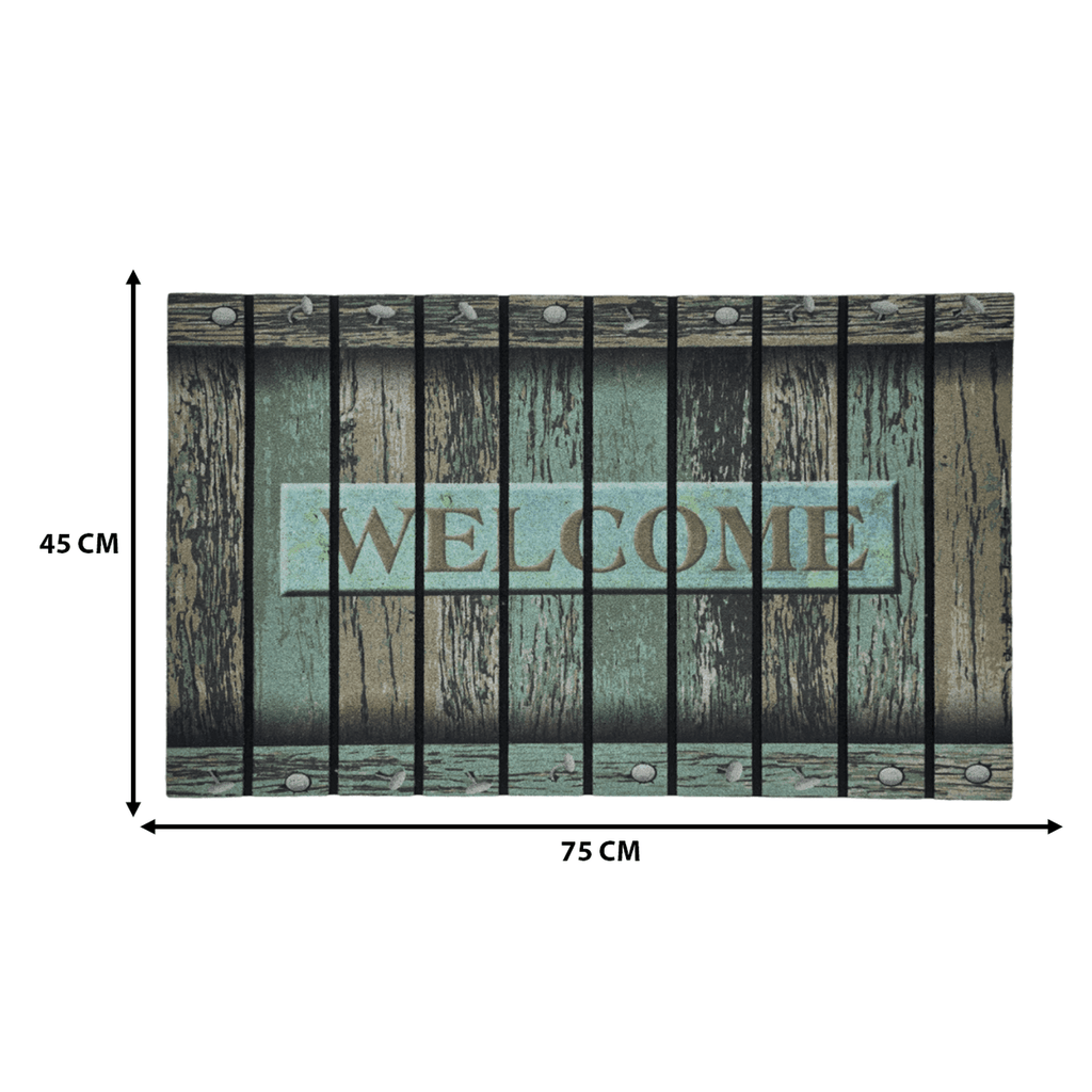 Alfombra Limpiapies Felpudo Alfombra De Entrada Verde Tablas - Fliperex