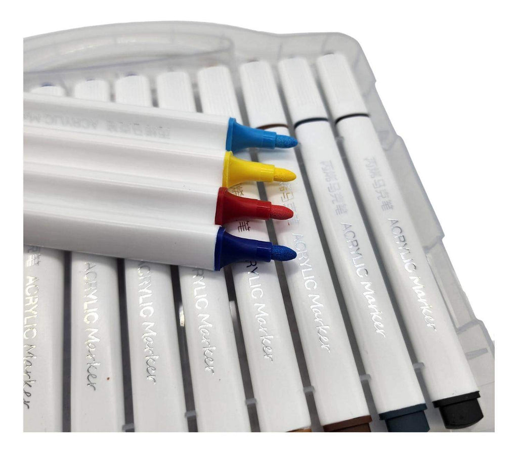 Set Marcadores Acrilicos 24 Lapices Calidad Arte Dibujo - Fliperex