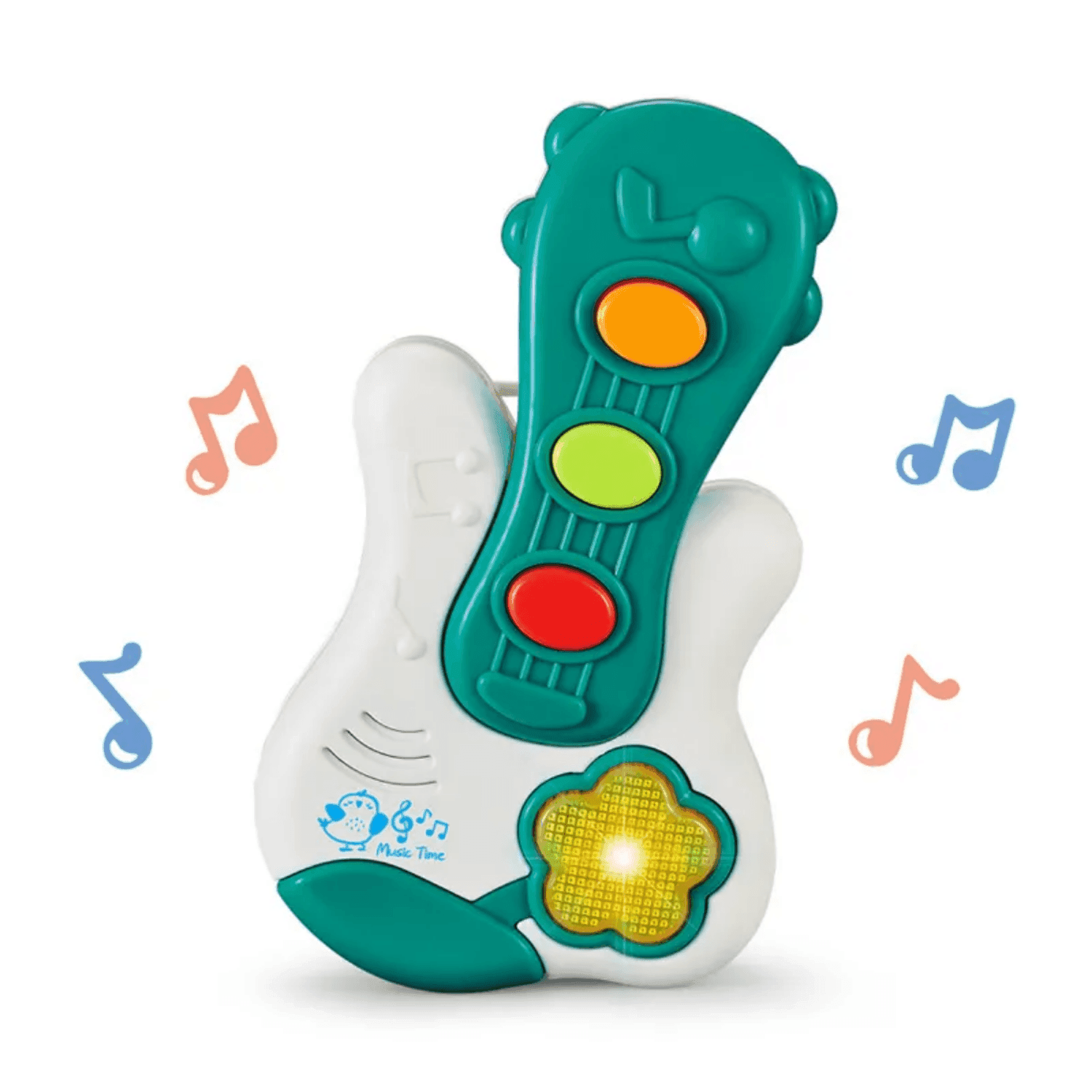 Juguete Piano Musical Con Luces Sonidos Forma Guitarra Bebe - Fliperex
