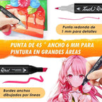 Set 36 Marcadores Doble Punta Rotuladores Plumones Touch - Fliperex
