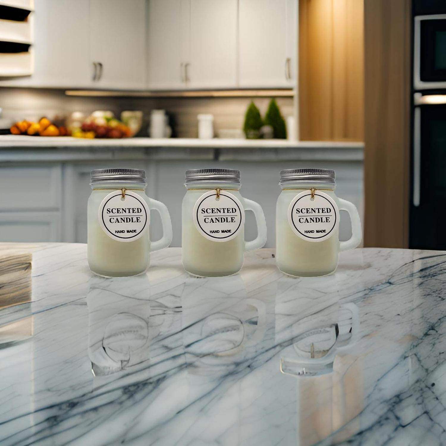 Set 3 Velas Aromatica Elegantes Taza Fragancia Duradera Deco - Fliperex